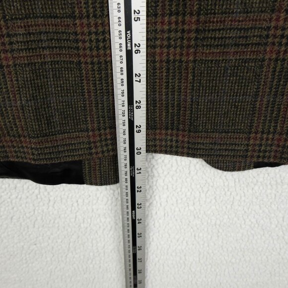 Vintage Blazer Mens 46R Brown Red Glen Check Alpaca Wool Two Button Business - Picture 6 of 15